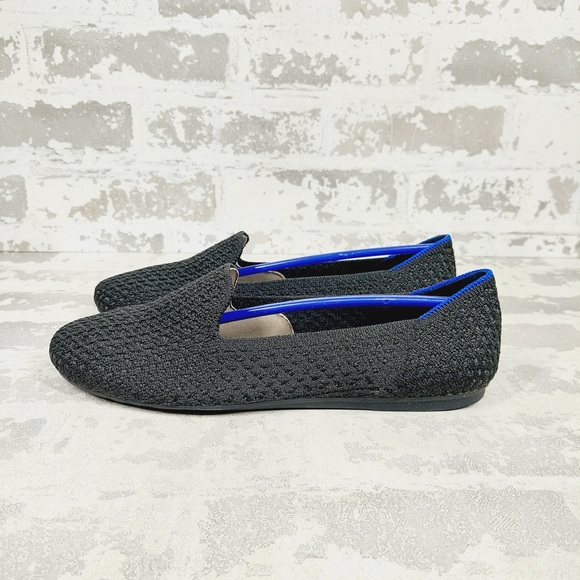 NEW Rothy's The Flat Black Knit Round Toe Slip On Loafers W790